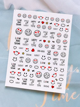 Усмивка Стикери за нокти Дизайн нокти 2021 Аксесоари за Декорация на нокти Маникюр Плъзгачи Сладки Усмивки Корейски Етикети Етикети