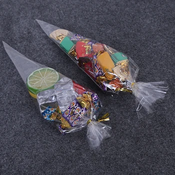 100 бр. направи си САМ Коледна елха Подарък чанта Триъгълна чанта за бонбони Самозалепващи чанта за 