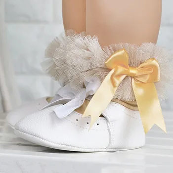 Флорални дантели Детски чорапи от 0 до 8 години деца от кърмачета памук глезена чорап лък момичета принцеса сладки чорапи нова мода
