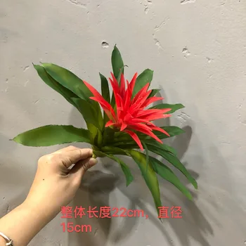 Изкуствен въздушен ананас сочно растение тилландсия пластмасово зелено растение за домашно магазин часа декоративни цветя
