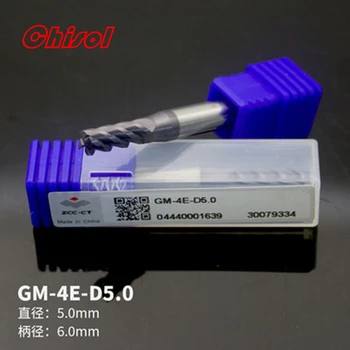 безплатна доставка на Оригинални края мелници GM-4E-D4.0 GM-4E-D5.0 GM-4E-D6.0 твердосплавная бележка перките с 4 канали