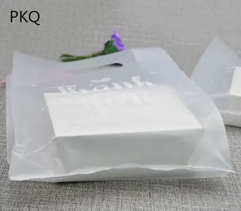 100шт 19*28 см Прозрачна Пластмасова торбичка С Дръжки Благодаря Подарък Пакет Бижута Бисквити Сладкиши Опаковъчни Торбички