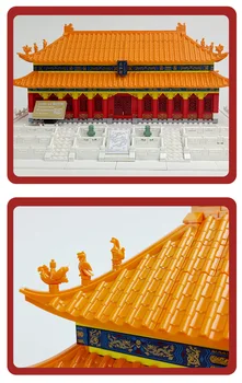 Ванга 6221 Китайски Стил Пекин, Забраненият Град, Дворецът На Хармония Събрана Модел На Сградата Tity Градивен Елемент На Играчки За Деца