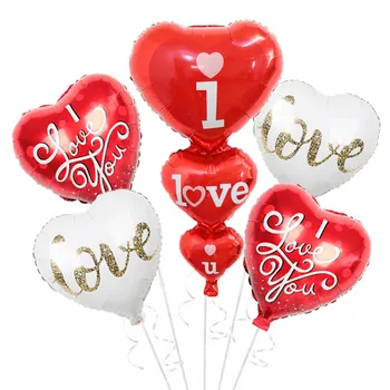 5шт Червени Лигатури Сърцето си за Любовта Балони Балони на Балон с Хелий Глобуси Рожден Ден, Сватба брак на Свети Валентин Декорация на Бутилки