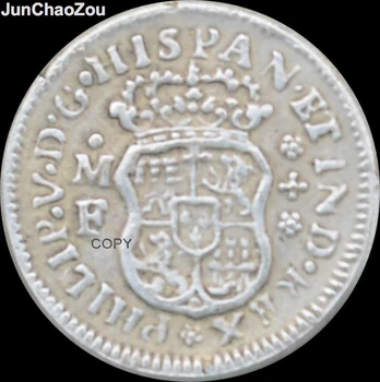 Монети Испания 1737 М Ае Филип V сребърно покритие копие монети
