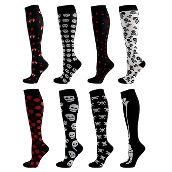 Компресия чорапи Чорапи на Хелоуин Мъжки женски Компресия Чорапи, подходящи за Спорт, Фитнес Найлонов Антифрикционный Дишаща чорап