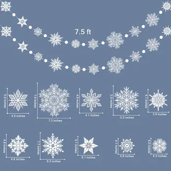 Прозрачни PVC 3D Изкуствени Снежинки, Гирлянди, Коледни Висящи Украшения за Дома Сватбени Замразени Аксесоари за рожден Ден