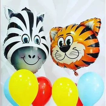 Тигър, Зебра Крава Животни Балони Сафари в Джунглата на Тема Рожден Ден Декор от Балони Детски Душ Зоопарк Парти балон Детски Играчки Топка