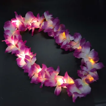 Жените Момиче Светлина Хавай Luau Парти Led Светлина Цвете Лей Колие Хула Венец Светлинна Венец Великден, Свети Валентин