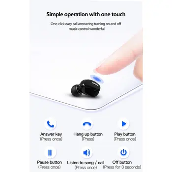 Мини Слушалки-втулки за Безжична Връзка Bluetooth 5,0 Слушалки HiFi Слушалки с Микрофон Спортни слушалки Слушалки, Хендсфри За Huawei Samsung Iphone