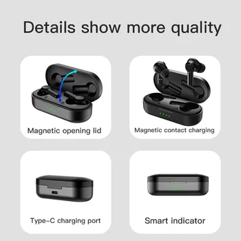 TWS за Безжична Връзка Bluetooth 5,0 Слушалки със Сензорен екран. 9D стерео слушалки С Микрофон Спортни Слушалки Водоустойчиви Слушалки За Iphone 13