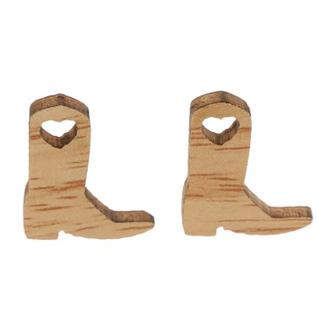 Нови 50 Броя Каубойски Обувки Дървени Орнаменти Занаяти Украса за Ковбойской Сватбата Полза на Производство на пощенски Картички, направи си САМ Начало Декор