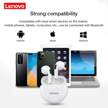 Lenovo LivePods HT38 TWS Bluetooth Слушалки, Мини Безжични Слушалки с Микрофон за iPhone Xiaomi Спортни Водоустойчиви Слушалки 9D Stere