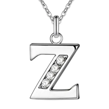 SUMENG 2021 Нова Мода 26 Букви от A-Z Посеребренное Колие Мода Сребърен Цвят Модни Бижута Висулка Метален Печат