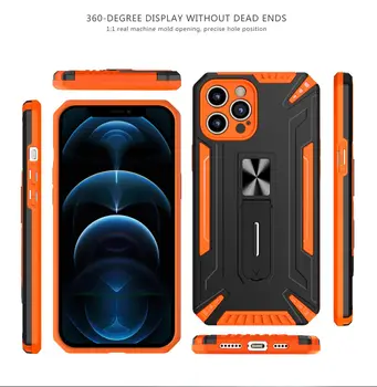 Броня устойчив на удари Калъф за телефон iPhone SE 2020 6 6S 7 8 11 12 13 Mini Plus X XR XS Pro Max Магнитна Защитно покритие влакчета