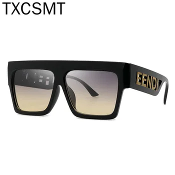 Модерен квадратен Големи Слънчеви очила за жени с надписи в голяма рамка, прозрачни слънчеви очила Дамски Черен мъжки Леопардовые нюанси