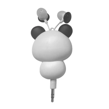 Сладък Слушалки Panda Слушалки 3,5 мм Кабел Прибиращ слушалки Слушалки за iPhone X 8 7 Samsung Подарък за Рожден Ден за дете