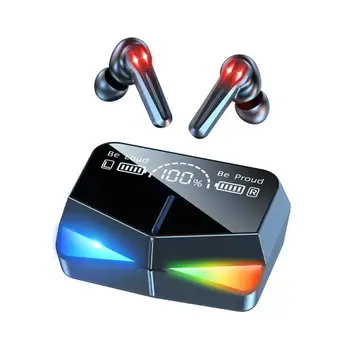 Безжични Слушалки M28 Стерео Звук Висококачествен Дигитален Дисплей Bluetooth 5,0 Спортни Слушалки за iPhone Samsung Xiaomi Oppo