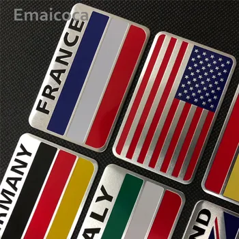 Колата Emaicoca-стайлинг 3D Алуминиев Калъф с Национални флага за Renault Koleos Fluenec Latitude Sandero Kadjar Captur Талисман Megane RS