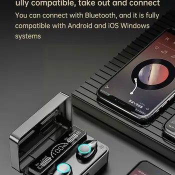 Нови Безжични Слушалки С Bluetooth 5.1 Sports И Inalambricos HD Powerbank Слушалки Auriculares LED Екран Microph E3F3