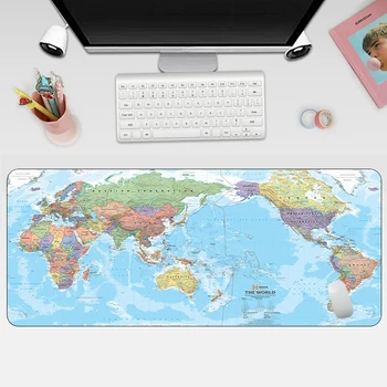 Потребителски Геймърска Подложка за мишка Голяма Карта на света Подложка за мишка Grande Gamer XXL Килим Модерен Компютърен Маса за КОМПЮТЪР Подложка за лаптоп Подложка за клавиатура Отаку