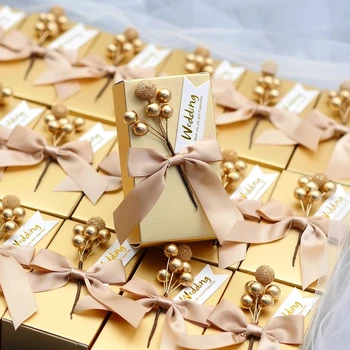 10 бр. Гореща разпродажба Сватбена кутия шоколадови Бонбони Опаковане на Подарък кутия за Подаръци, кутии за партита за рожден ден Хартиени пакети, Празнични украси за партита