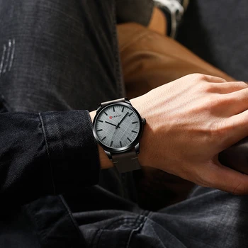 Часовници Мъжки 2021 Нов CURREN Модерен мъжки кожени ръчни часовници Спортни Ежедневни Водоустойчив кварцов мъжки часовник Мъжки часовник Relogio
