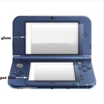 Горната Защитно Фолио за LCD екран от закалено Стъкло+Долна Прозрачен Защитен филм с пълно покритие за Nintendo New 3DS XL/LL 3DSXL/3DSLL