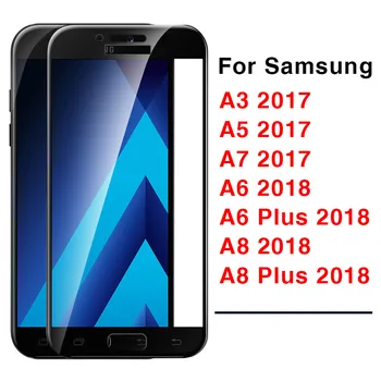 Защитно Стъкло За Samsung Galaxy A3 A5 A7 2017 A6 A8 Plus 2018 Калъф, изработени от Закалено Стъкло На Galaxy A 3 5 7 6 8 3а 5а 7a 6a 8a 9h