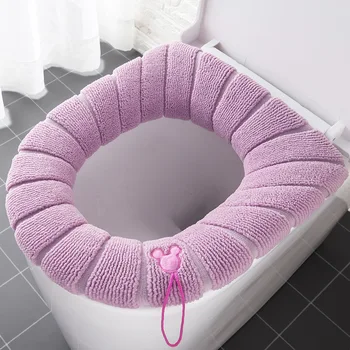 23 стил Зимни топло покритие на седалката за тоалетна Подложка за тоалетна Миещи Аксесоари за баня Плетене Чист Цвят Мека O-образен тампон Биде