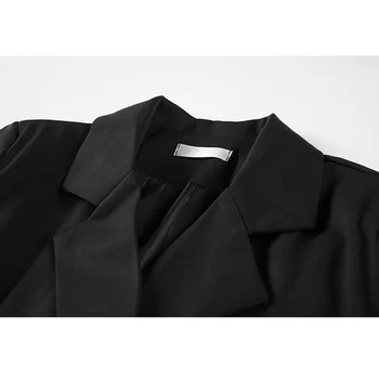 Облекло с дълги ръкави Дамско яке Костюм Сако Шик Дама на Улицата черен блейзър Дамски Нова зимна мешковатая на горно облекло, Модни блузи палто