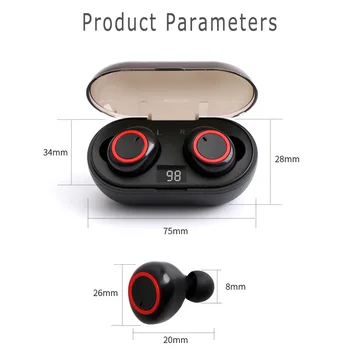 Безжични Слушалки Y50 TWS със Зарядно Устройство за микрофон Bluetooth Слушалките с Шумопотискане ушите за телефон Apple iPhone Xiaomi