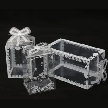 10 бр. Прозрачна подарък кутия от PVC Опаковки за храни с обилна принтом Кутия за опаковане на торти Кутия за опаковане на хранителни продукти Прозрачна опаковка кутия